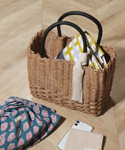 studio CLIP（スタディオクリップ）の「パーチャスバッグ M（かごバッグ・レディース・ブラック/グリーン・FREE）」の18枚目の写真