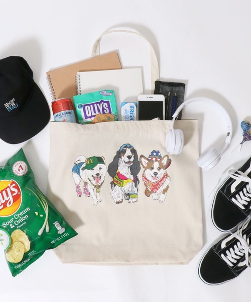 専用 トートバッグ⭐️限定パネル生地 ヨーキー セール】Animal Front ＆ Back Print Tote Bag/猫＆犬 アニマル