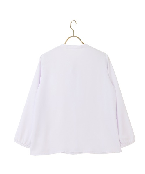 AOYAMA（アオヤマ）の「【6色から選べる！一枚でも透けにくい】長袖ボウタイブラウス/ホワイト/ベージュ/ラベンダー/ネイビー/ブラック/ブラウン｜通勤＆オフィス＆入卒＆セレモニー＆オケージョン｜手洗い可能｜〈オフィスでもお休みの日でも〉（シャツ/ブラウス・レディース・ベージュ/ホワイト/ラベンダー/ネイビー/ブラウン/ブラック・M/L/S/LL）」の18枚目の写真