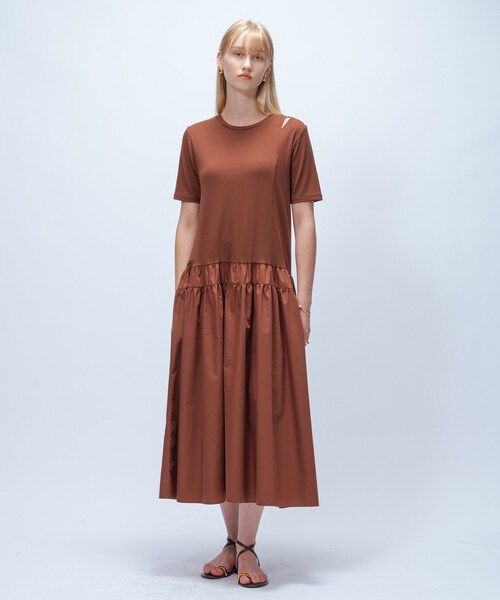cloenc（クロエンス）の「【手洗い可】ドッキングフレアワンピース（ワンピース・レディース・ダークブラウン/ブラック・02/01）」の6枚目の写真