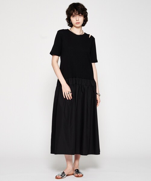 cloenc（クロエンス）の「【手洗い可】ドッキングフレアワンピース（ワンピース・レディース・ダークブラウン/ブラック・02/01）」の14枚目の写真