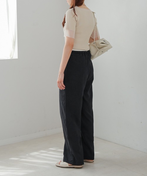 Bab（バブ）の「ダブルウエストピーチスキンカラーパンツ（その他パンツ・レディース・ブラック/ベージュ/ピンク/イエロー/ブルー・M/L）」の8枚目の写真