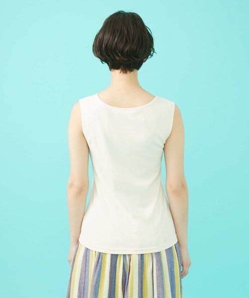 フライスフラワーモチーフタンクトップ（Tシャツ/カットソー