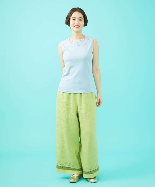 Jocomomola / ホコモモラ フライスフラワーモチーフタンクトップ Jocomomola｜フライスフラワーモチーフタンクトップ | Rakuten