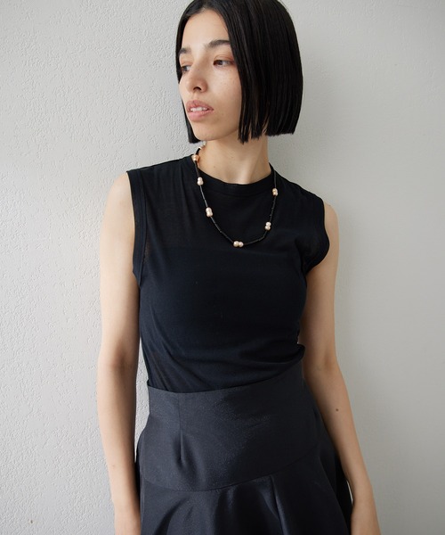 Whim Gazette ウィムガゼット カットソー ブラック Whim Gazette｜ウィムガゼットのTシャツ/カットソー（ショート丈