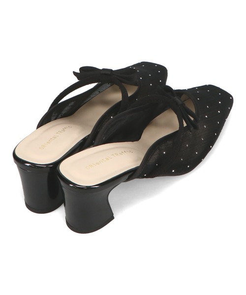 ORiental TRaffic（オリエンタルトラフィック）の「リボン ベルト ラインストーン シアー ミュール /51124（パンプス・レディース・ブラック/グレー・M/S/LL/L）」の12枚目の写真