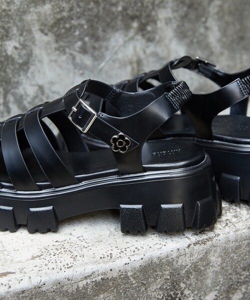 MARY QUANT ブラック スポーツサンダル セール】MARY QUANT × PUBLUX/マリークワント ワンポイント