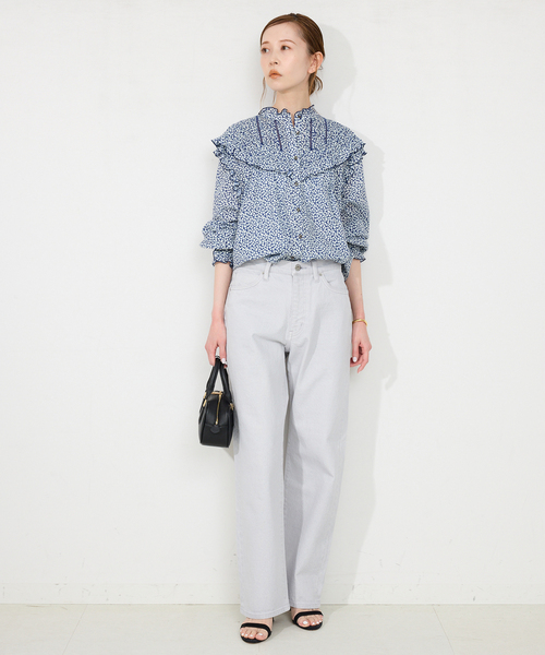 フリルピンタックブラウス　花柄　スローブイエナ WEB・一部店舗限定/追加》フリルピンタックブラウス（シャツ