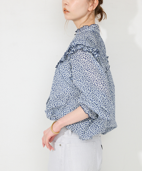 フリルピンタックブラウス　花柄　スローブイエナ SLOBE IENA（スローブイエナ）の「《追加》フリルピンタック