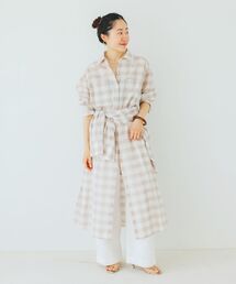 le.coeur blanc | シアーチェックシャツワンピース(シャツワンピース)