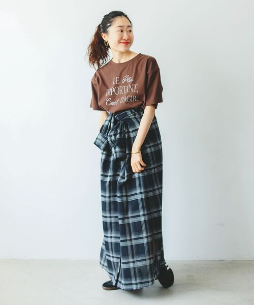 le.coeur blanc（ルクールブラン）の「シアーチェックシャツワンピース（シャツワンピース・レディース・ベージュ系その他2/ブルー系その他2/ブラック系その他・38）」の5枚目の写真