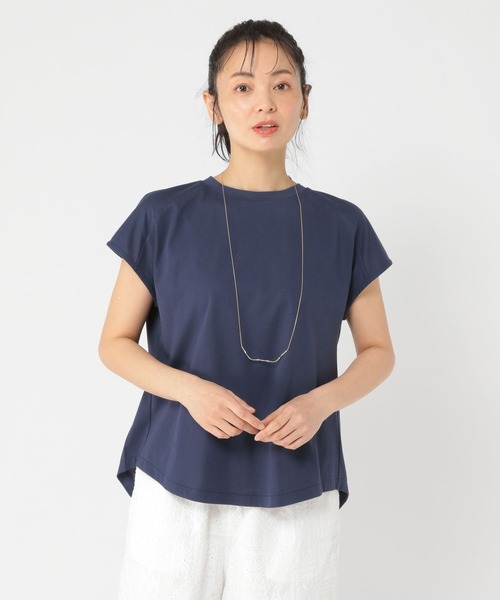 studio CLIP(スタディオクリップ)の「《ウタオ》UVカットバックギャザーTシャツ(Tシャツ/カットソー・レディース・ネイビー/ライトブルー・FREE)」の13枚目の写真