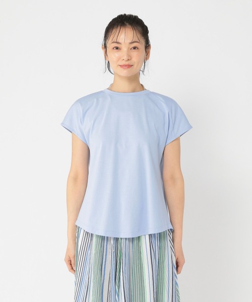studio CLIP(スタディオクリップ)の「《ウタオ》UVカットバックギャザーTシャツ(Tシャツ/カットソー・レディース・ネイビー/ライトブルー・FREE)」の14枚目の写真
