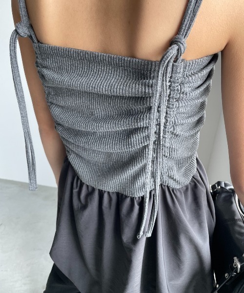 AIC.（エーアイシー）の「シャーリングバルーンキャミソール（キャミソール・レディース・アイボリー/チャコールグレー・FREE）」の21枚目の写真