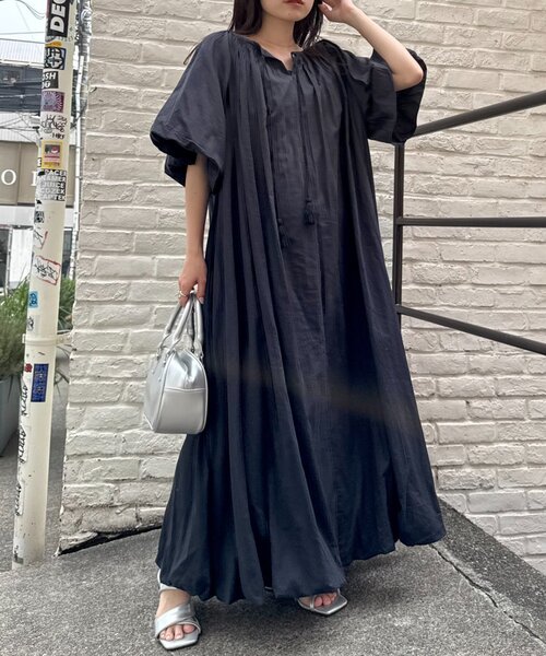 CIAOPANIC TYPY(チャオパニックティピー)の「【india】2WAYカフタンバルーンワンピース(ワンピース・レディース・ブラウン/ピンク/アイボリー/ブラック・ONE SIZE)」の6枚目の写真