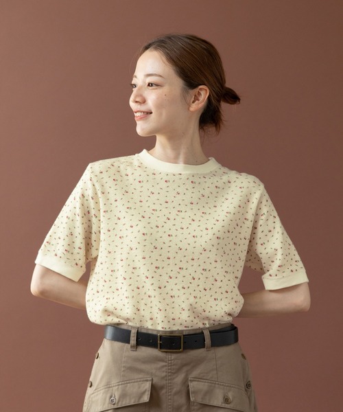 PAR ICI（パーリッシィ）の「USEDサーマル小花プリント 半袖Tシャツ（Tシャツ/カットソー・レディース・レッド/ブルー・FREE）」の5枚目の写真