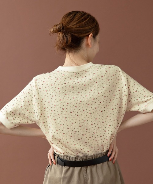 PAR ICI（パーリッシィ）の「USEDサーマル小花プリント 半袖Tシャツ（Tシャツ/カットソー・レディース・レッド/ブルー・FREE）」の7枚目の写真