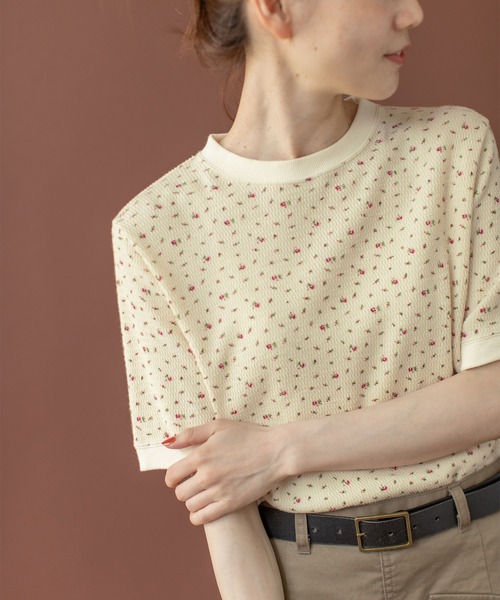 PAR ICI（パーリッシィ）の「USEDサーマル小花プリント 半袖Tシャツ（Tシャツ/カットソー・レディース・レッド/ブルー・FREE）」の8枚目の写真