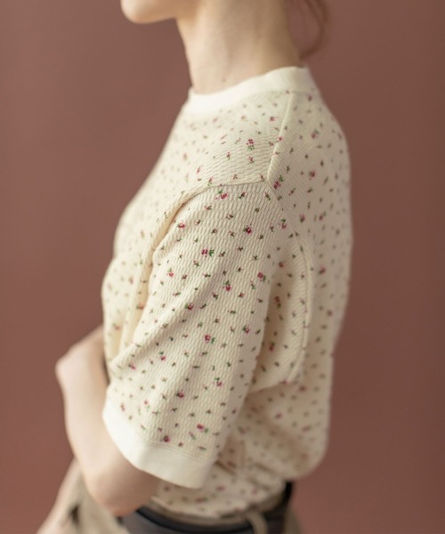 PAR ICI（パーリッシィ）の「USEDサーマル小花プリント 半袖Tシャツ（Tシャツ/カットソー・レディース・レッド/ブルー・FREE）」の9枚目の写真