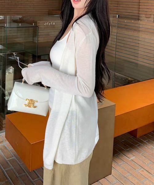 Ritzy(リッツィー)の「5色展開 透け感ニットカーディガン(カーディガン/ボレロ・レディース・イエロー/ホワイト/ピンク/ブラック/グレー・FREE)」の19枚目の写真