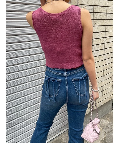 EVRIS(エヴリス)の「ハートカッティングニットトップス(ニット/セーター・レディース・ブラック/ブルー/ホワイト/ピンク・FREE)」の14枚目の写真