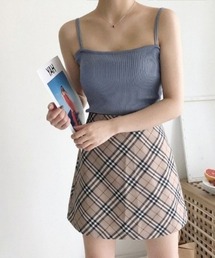 おしゃれスタ（オシャレスタ）の「リブ素材のダブルストラップキャミトップス（キャミソール）」