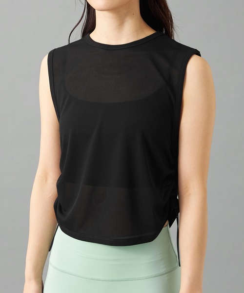 Chacott（チャコット）の「シアーリブノースリーブTシャツ（Tシャツ