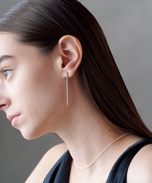 ALLURELLE(アリュレル)の「【ALLURELLE】silver925 ジルコニアロングチェーンピアス KNF-TP ※(ピアス(両耳用)・レディース・シルバー/ゴールド・FREE)」の9枚目の写真