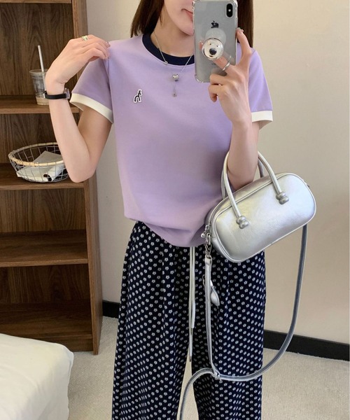 MAISON DE THERESE（メゾン ド テレーズ）の「半袖Tシャツ（Tシャツ/カットソー・レディース・ブルー/グリーン/ホワイト/パープル・M/L）」の4枚目の写真