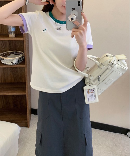 MAISON DE THERESE（メゾン ド テレーズ）の「半袖Tシャツ（Tシャツ/カットソー・レディース・ブルー/グリーン/ホワイト/パープル・M/L）」の2枚目の写真