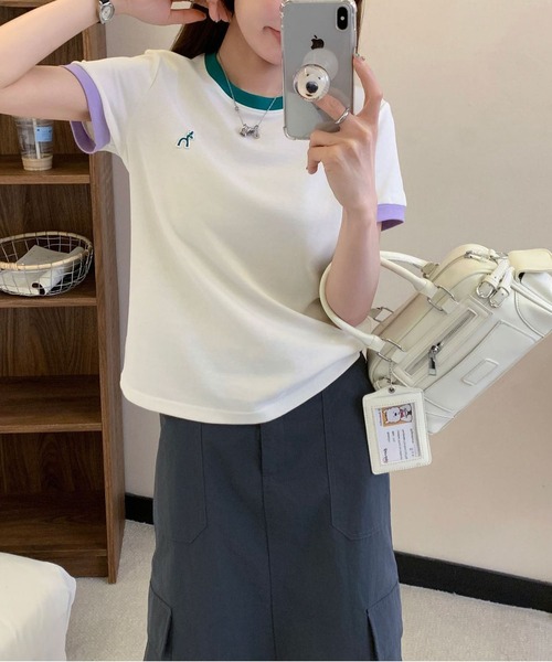 MAISON DE THERESE（メゾン ド テレーズ）の「半袖Tシャツ（Tシャツ/カットソー・レディース・ブルー/グリーン/ホワイト/パープル・M/L）」の6枚目の写真
