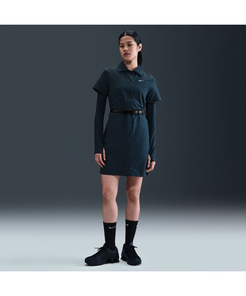 NIKE（ナイキ）の「ナイキ NIKE ナイキ  NSW EVRYTHNG WVN SS ミニ ドレス（チュニック・レディース・ネイビー/ブラック・M/L）」の12枚目の写真