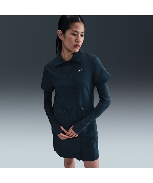 NIKE（ナイキ）の「ナイキ NIKE ナイキ  NSW EVRYTHNG WVN SS ミニ ドレス（チュニック・レディース・ネイビー/ブラック・M/L）」の15枚目の写真