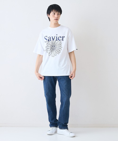 SAVIER（サビアー）の「【SAVIER/サビアー】×【SMILEY FACE/スマイリーフェイス】コラボ フラワープリント Tシャツ オーバーサイズ（Tシャツ/カットソー・メンズ・ホワイト/ブラック・MEDIUM/LARGE）」の11枚目の写真
