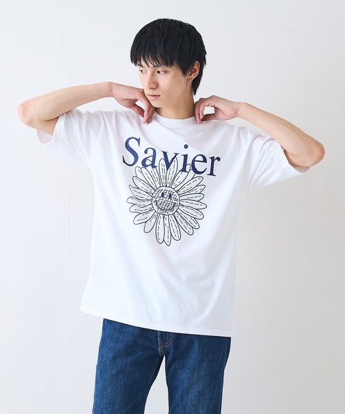 SAVIER（サビアー）の「【SAVIER/サビアー】×【SMILEY FACE/スマイリーフェイス】コラボ フラワープリント Tシャツ オーバーサイズ（Tシャツ/カットソー・メンズ・ホワイト/ブラック・MEDIUM/LARGE）」の12枚目の写真