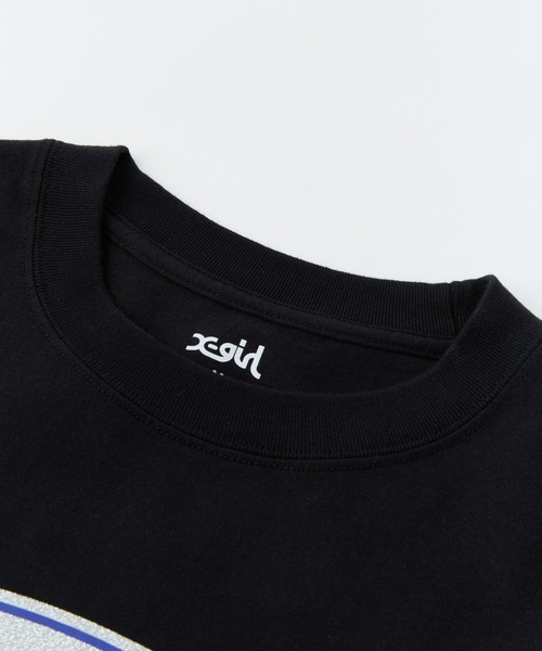 NUMBER 1 GLITTER OVAL LOGO S/S TEE（Tシャツ/カットソー）｜X-girl