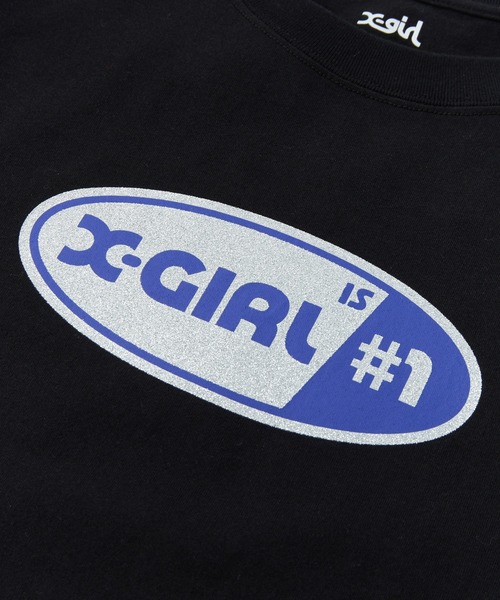 tシャツ NUMBER 1 GLITTER OVAL LOGO S/S TEE レディース メンズ X-girl tシャツ NUMBER 1 GLITTER OVAL LOGO S/S TEE レディース