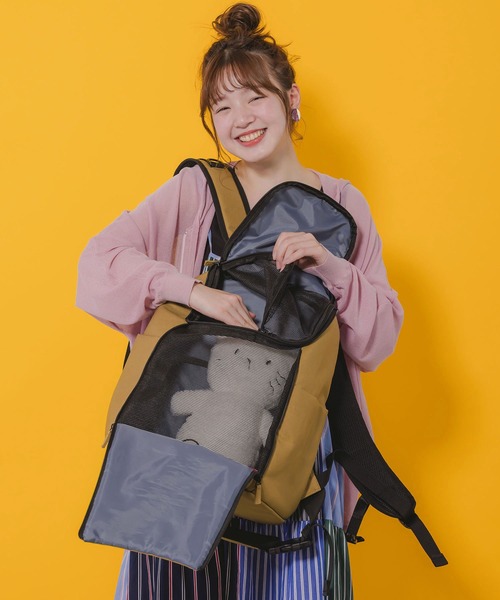 ScoLar（スカラー）の「652436：スカラーちゃんペットキャリーリュック（バックパック/リュック・レディース・ブラック/カーキ/ベージュ・FREE）」の2枚目の写真