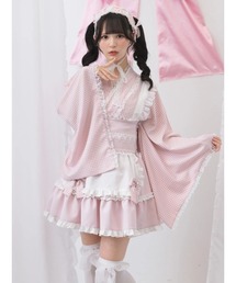 白ワンピースと薄ピンクのスタジャン(ankrouge) Ank Rouge（アンクルージュ）｜ワンピース（ピンク系）一覧 - WEAR