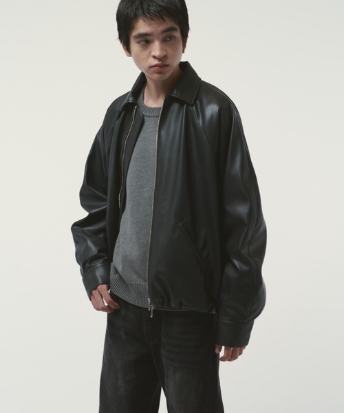 Lui's 25AWグランジシンセティックレザーバルーンブルゾン Lui's 25AWグランジシンセティックレザーバルーンブルゾン Lui's