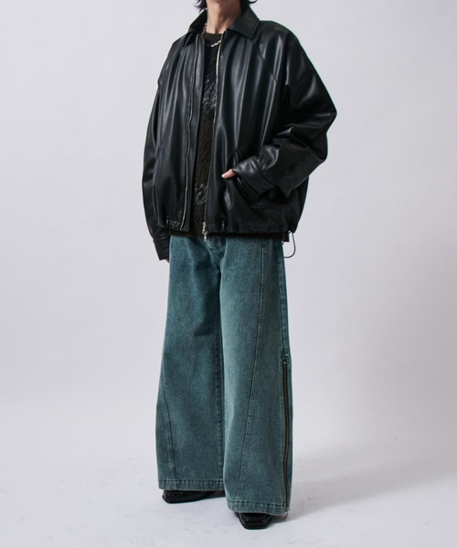 Lui's（ルイス）の「シンセティックレザーバルーンブルゾン（ブルゾン・メンズ・ブラック・S/M/XS）」の19枚目の写真