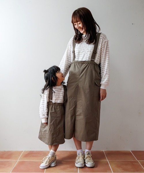 MAKE YOUR DAY（メイクユアデイ）の「ママとおそろい なみなみシアーレース長袖Tシャツ■ママサイズ（Tシャツ/カットソー・レディース・オフホワイト/ブラウン/ブラック・FREE）」の16枚目の写真