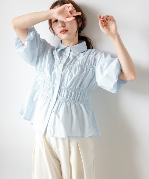 セール】シャーリングギャザーブラウス（シャツ/ブラウス）｜AMELY