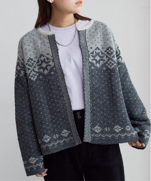 バイカラーJQ ワイドカーデ | NOMBRE IMPAIR