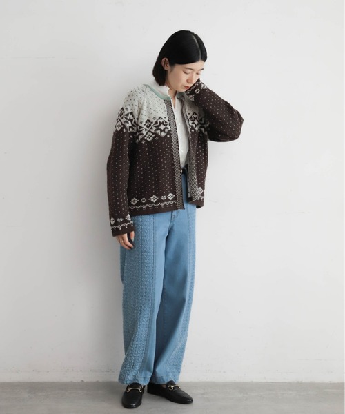 NOMBRE IMPAIR（ノンブルアンペール）の「バイカラーJQ　ワイドカーデ（カーディガン/ボレロ・レディース・ブラウン/チャコールグレー・FREE）」の9枚目の写真