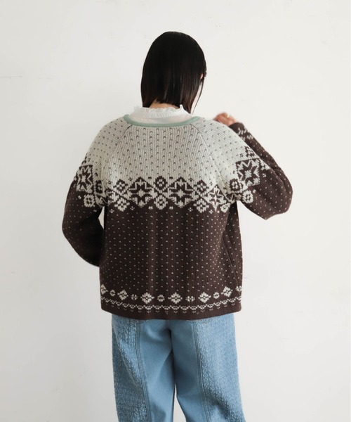 NOMBRE IMPAIR（ノンブルアンペール）の「バイカラーJQ　ワイドカーデ（カーディガン/ボレロ・レディース・ブラウン/チャコールグレー・FREE）」の7枚目の写真