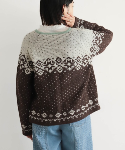 NOMBRE IMPAIR（ノンブルアンペール）の「バイカラーJQ　ワイドカーデ（カーディガン/ボレロ・レディース・ブラウン/チャコールグレー・FREE）」の5枚目の写真