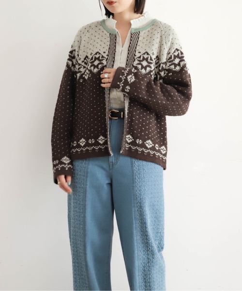 NOMBRE IMPAIR（ノンブルアンペール）の「バイカラーJQ　ワイドカーデ（カーディガン/ボレロ・レディース・ブラウン/チャコールグレー・FREE）」の11枚目の写真