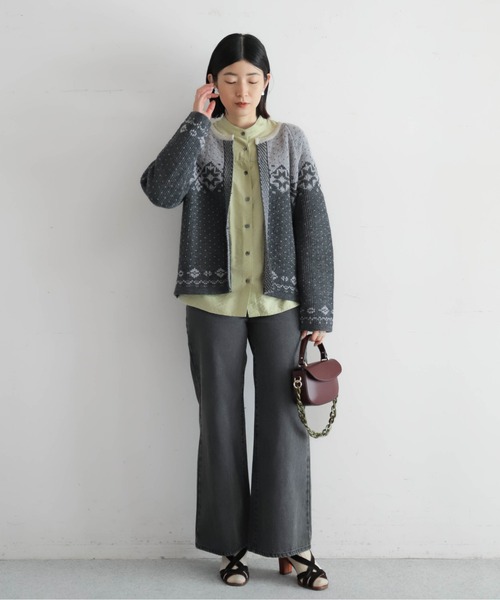 にこページ バイカラーJQ ワイドカーデ | NOMBRE IMPAIR