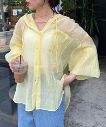 CIAOPANIC TYPY | 【新色追加/体型カバーも叶う】フード付きシアーシャツ(シャツ/ブラウス)